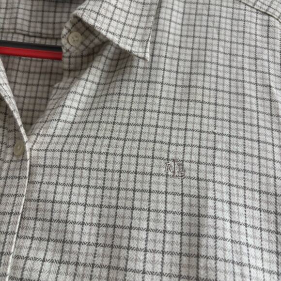 Lauren Ralph Lauren Women’s Cotton Flannel Plaid Checkered Button Up Shirt L - Picture 3 of 11